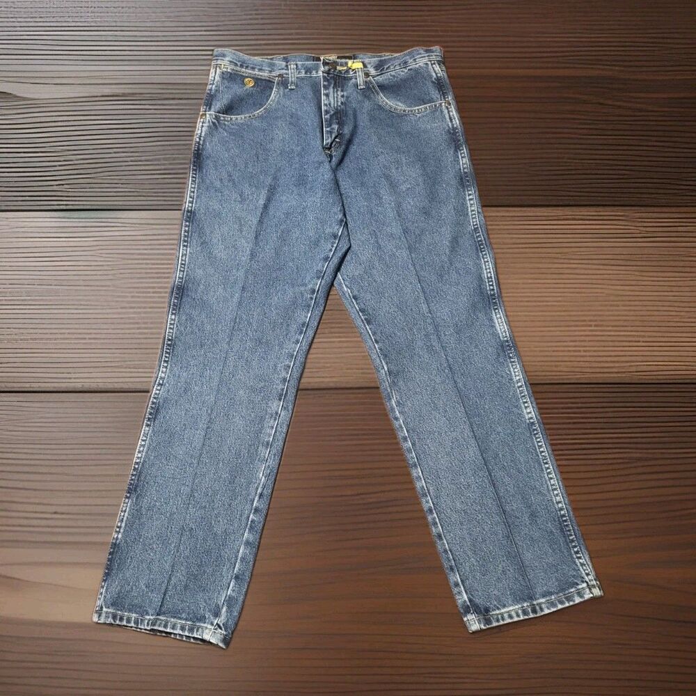 Wrangler George Strait Cowboy Cut Jeans 13MGSHD 34x30 Pair Lot 2 Flat 35x31 - Picture 2 of 13